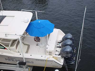 Bimini Shade Boat Umbrella. 11 Foot Yacht Umbrella - Fiberglass